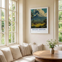 Mount Mayon Poster Philippines Ash Cloud Volcano Gallery Art