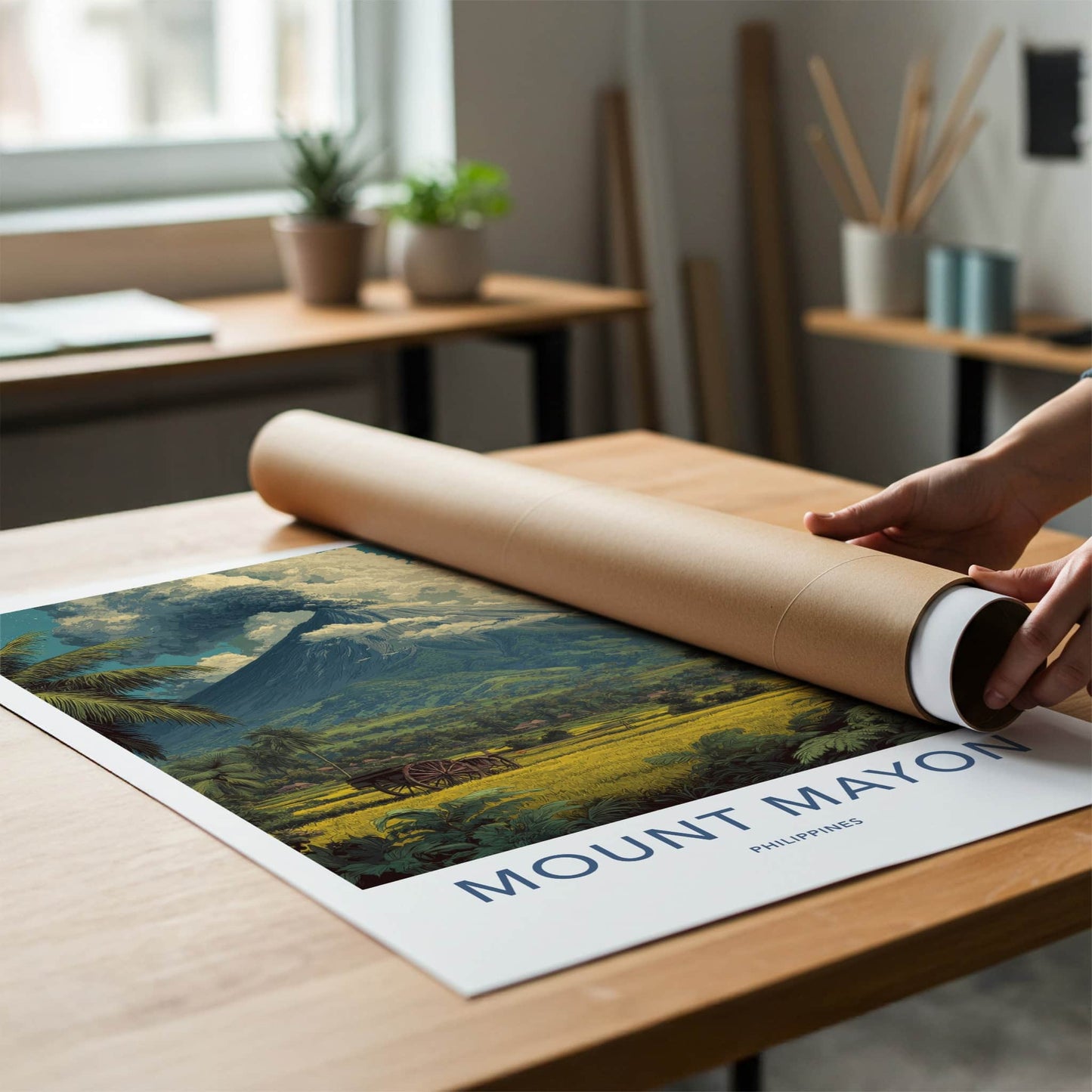 Mount Mayon Poster Philippines Ash Cloud Volcano Gallery Art