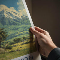 Mount Mayon Poster - Philippines Travel Art - Historic Church Volcano Home Decor