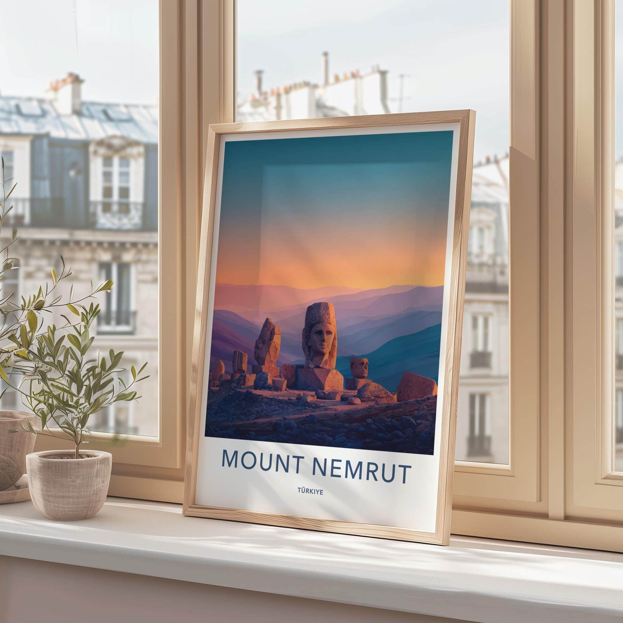 Mount Nemrut Poster - Turkey Travel Print - Ancient Stone Heads Wall Decor