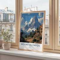 Mount Olympos Poster - Greece Framed Print - Ancient Ruins Mountain Home Art