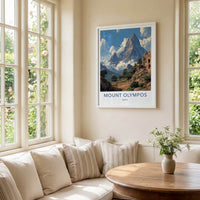 Mount Olympos Poster - Greece Framed Print - Ancient Ruins Mountain Home Art