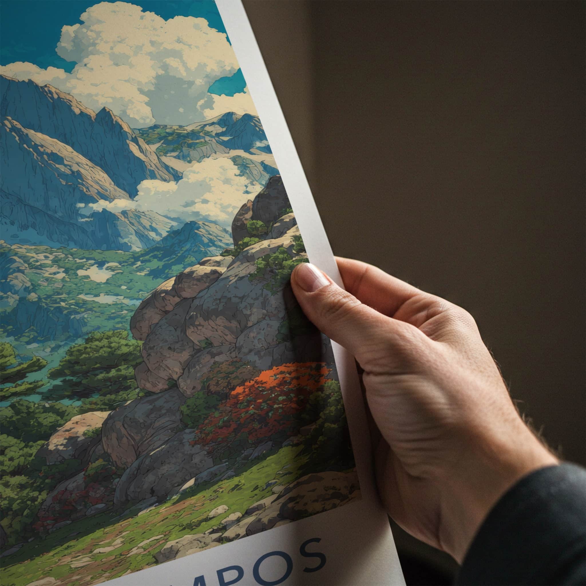 Mount Olympos Poster - Greece Travel Print - Lush Green Valley Home Decor