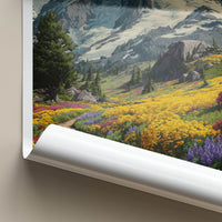 Mount Rainier Poster - Washington Framed Art - Snowy Peak Field Gallery Art
