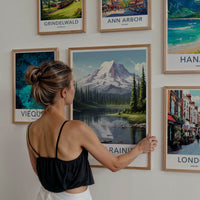 Mount Rainier Poster - Washington Travel Art - Snowy Peak Reflection Home Decor