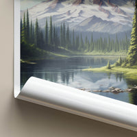 Mount Rainier Poster - Washington Travel Art - Snowy Peak Reflection Home Decor