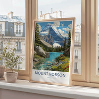 Mount Robson Poster - Canada Travel Art - Snow Capped Peak Gallery Art