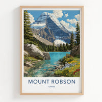 Mount Robson Poster - Canada Travel Art - Snow Capped Peak Gallery Art