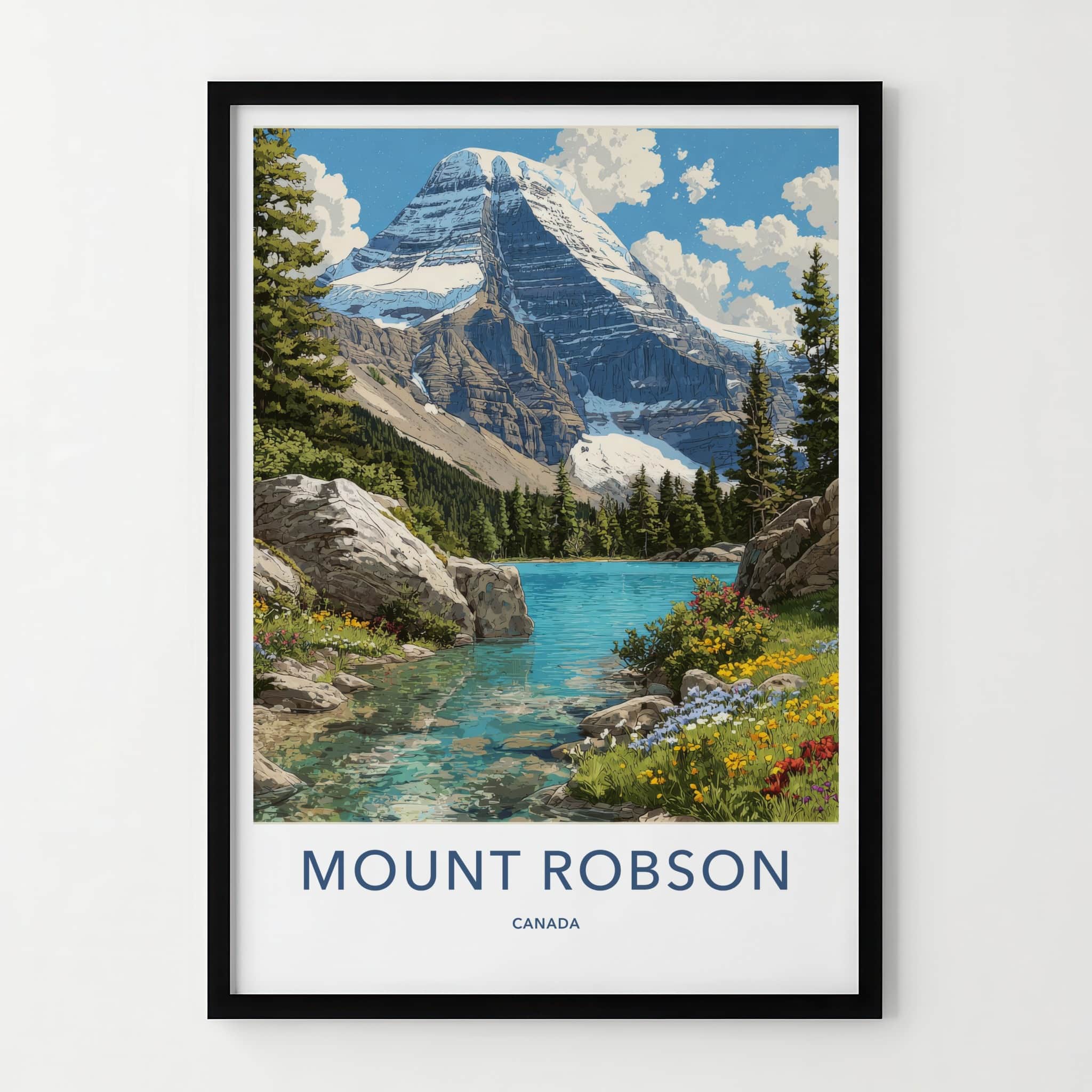 Mount Robson Poster - Canada Travel Art - Snow Capped Peak Gallery Art