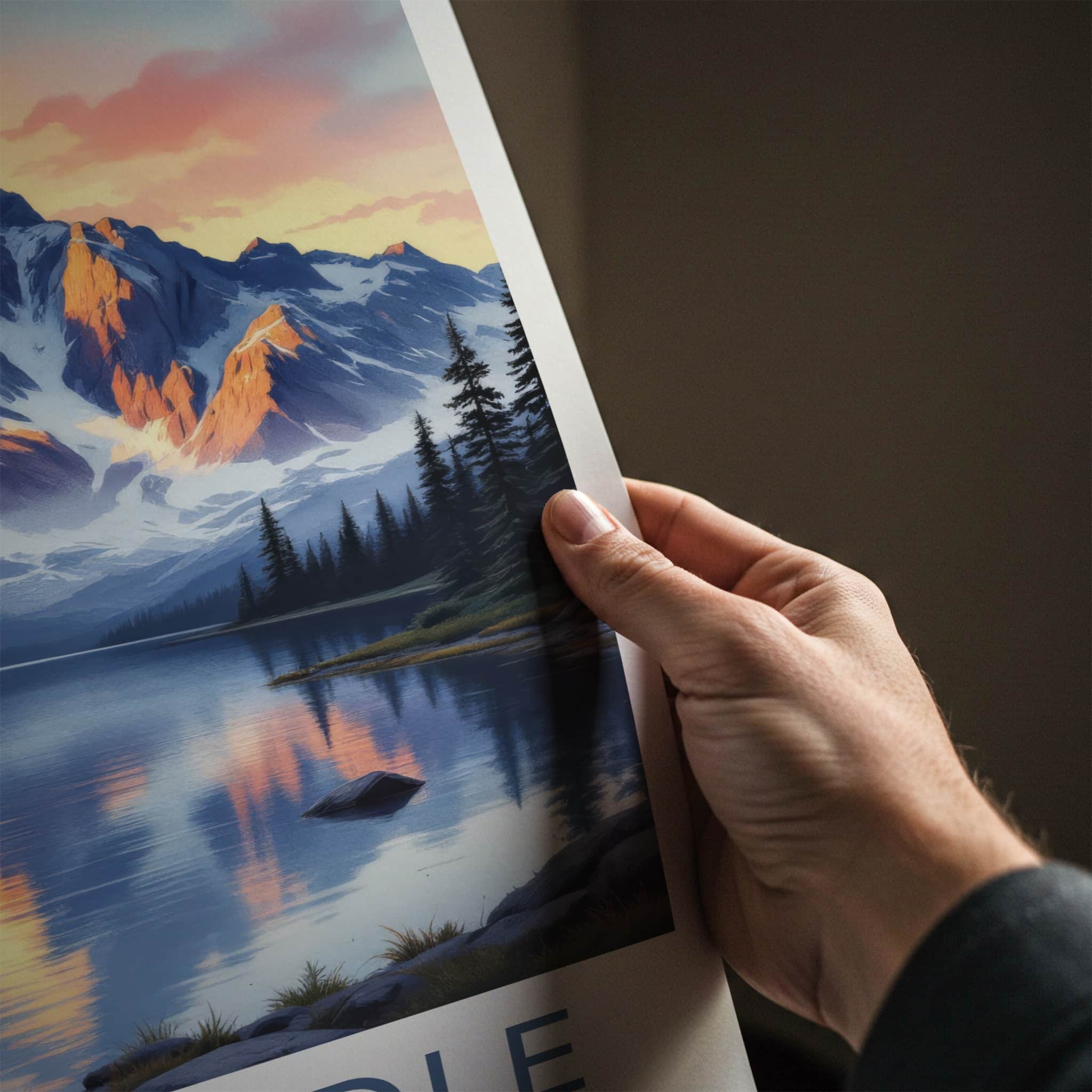 Mount Rundle Poster - Canada Travel Art - Mountain Lake Reflection Home Decor
