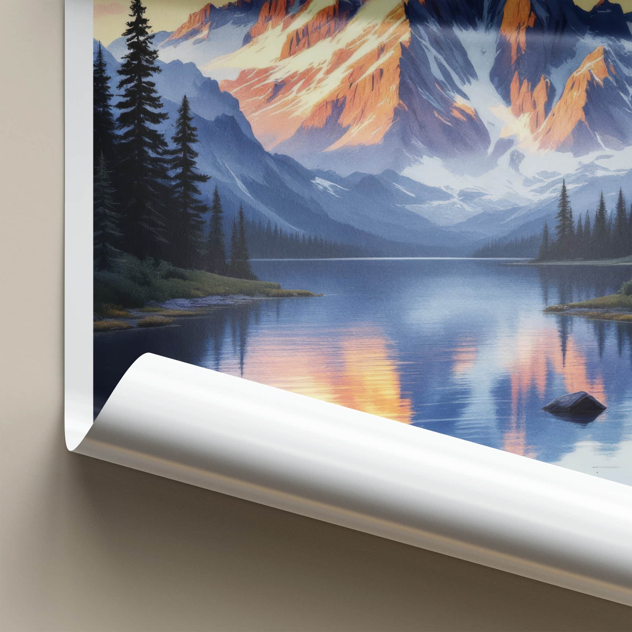 Mount Rundle Poster - Canada Travel Art - Mountain Lake Reflection Home Decor