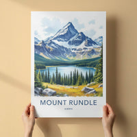 Mount Rundle Poster - Canada Wall Art - Snowy Mountain Lake Home Decor