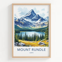 Mount Rundle Poster - Canada Wall Art - Snowy Mountain Lake Home Decor