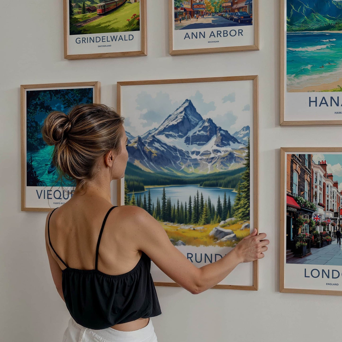 Mount Rundle Poster - Canada Wall Art - Snowy Mountain Lake Home Decor
