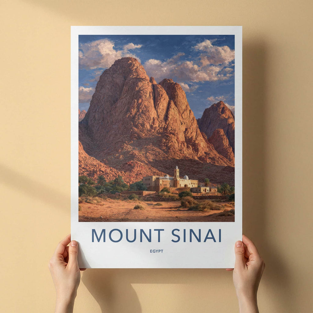 Mount Sinai Poster - Egypt Framed Print - Desert Monastery Mountains Home Art