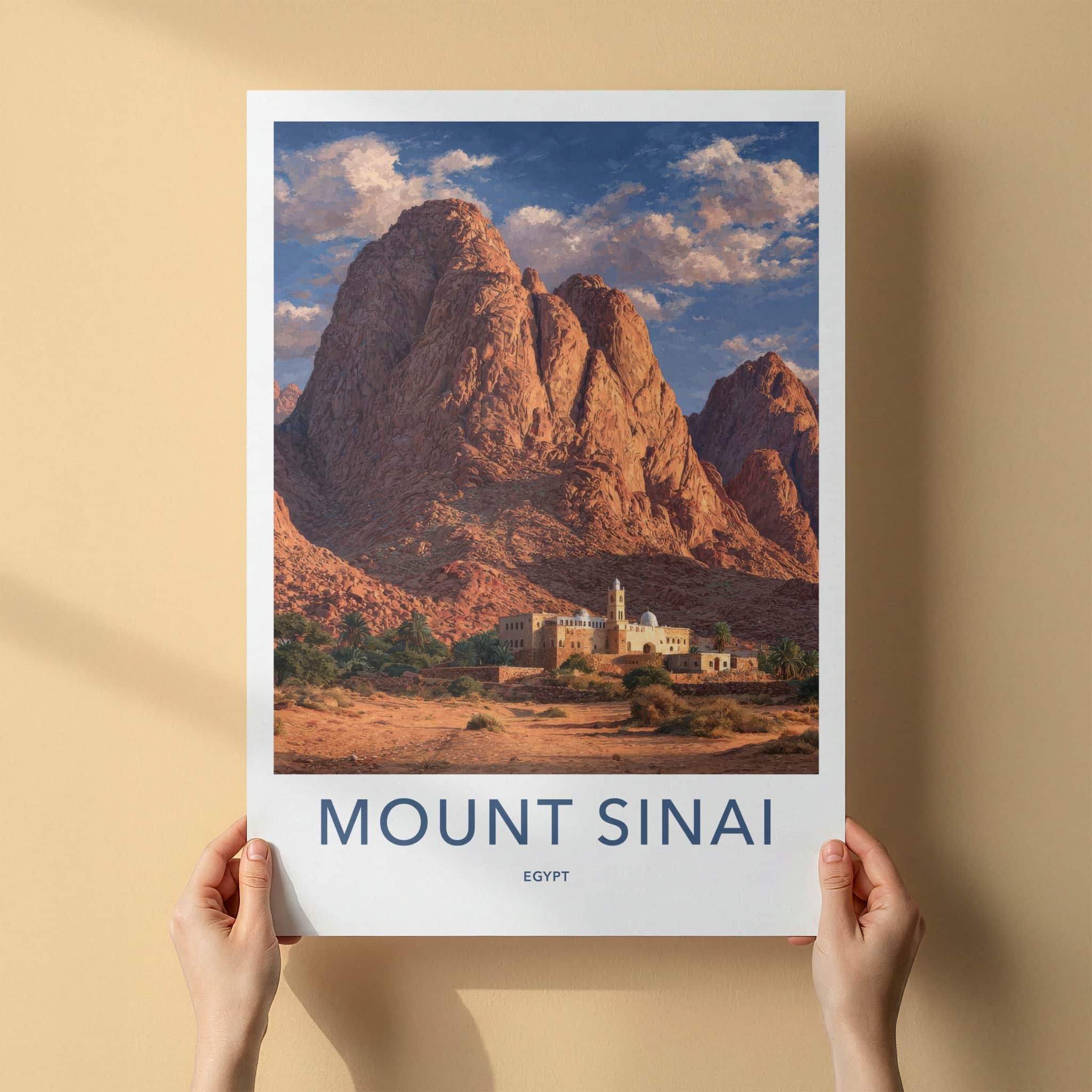Mount Sinai Poster - Egypt Framed Print - Desert Monastery Mountains Home Art