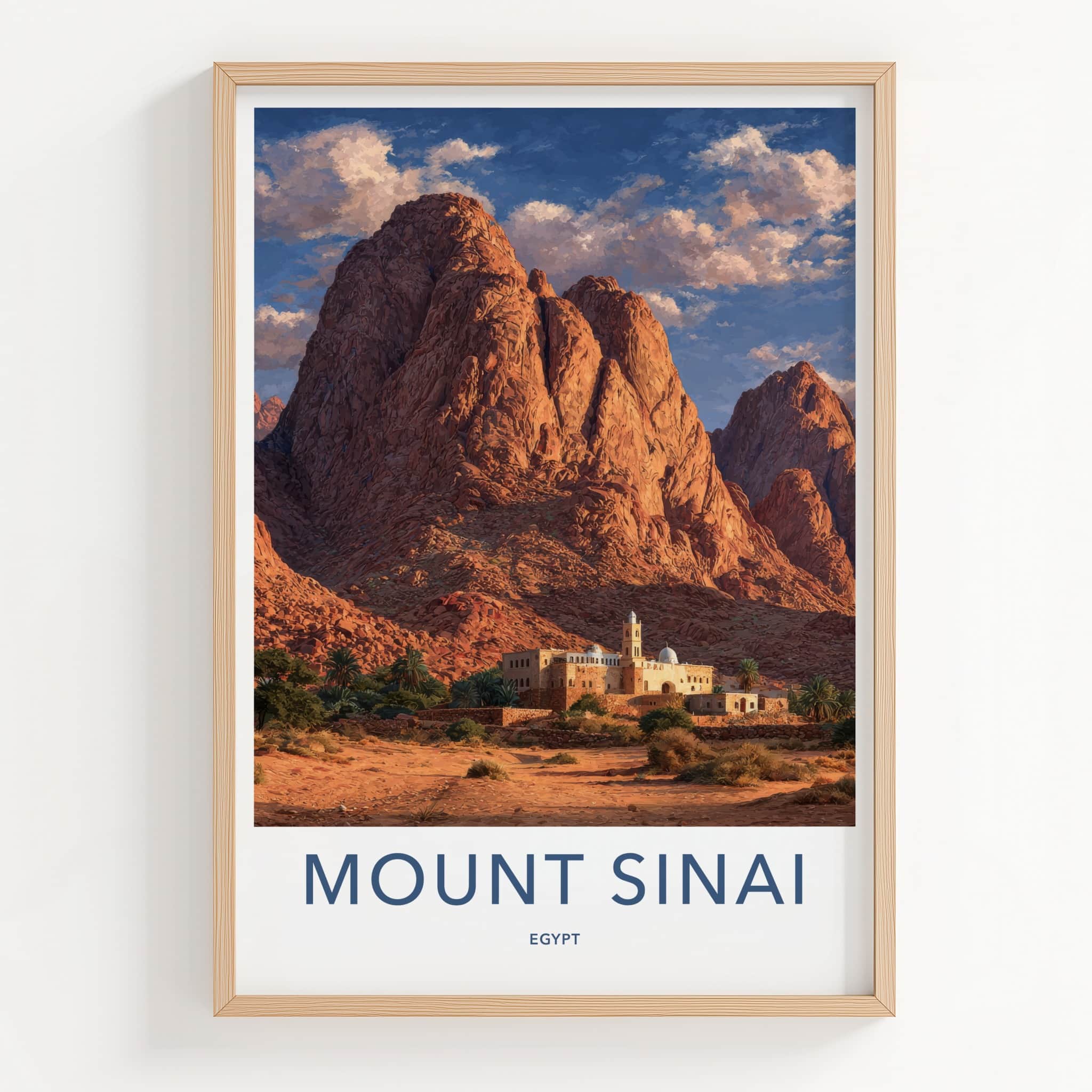 Mount Sinai Poster - Egypt Framed Print - Desert Monastery Mountains Home Art