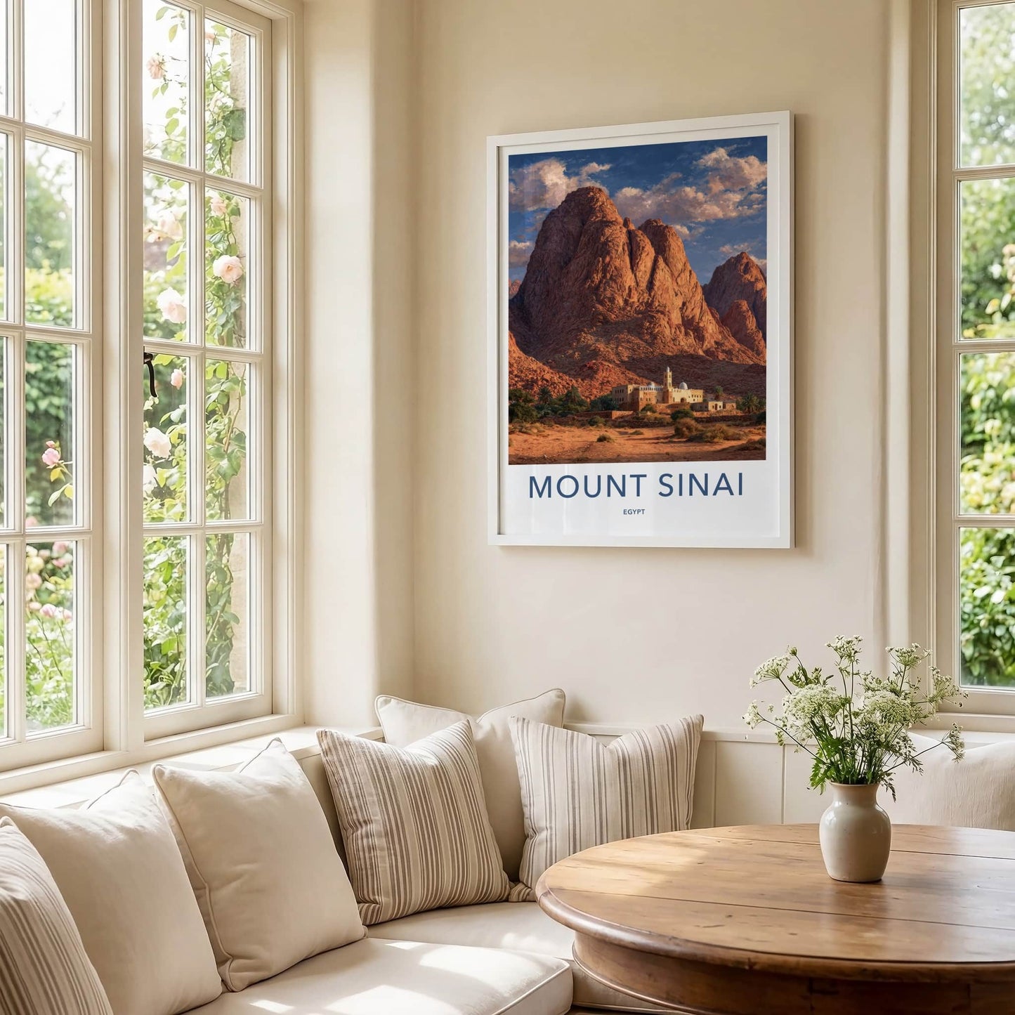 Mount Sinai Poster - Egypt Framed Print - Desert Monastery Mountains Home Art