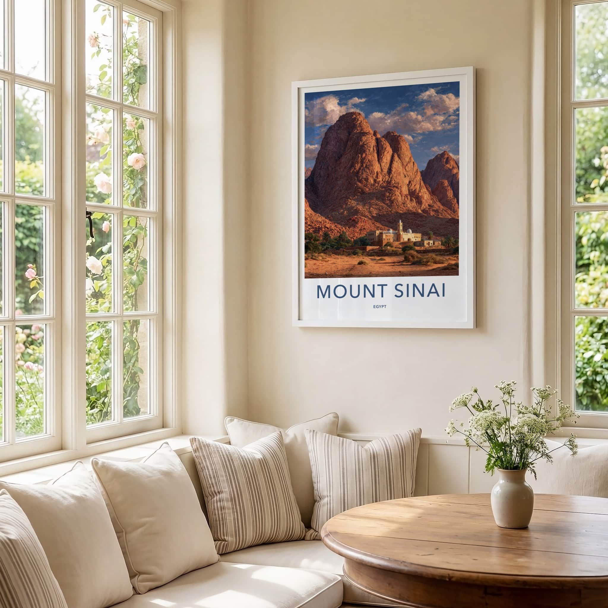 Mount Sinai Poster - Egypt Framed Print - Desert Monastery Mountains Home Art