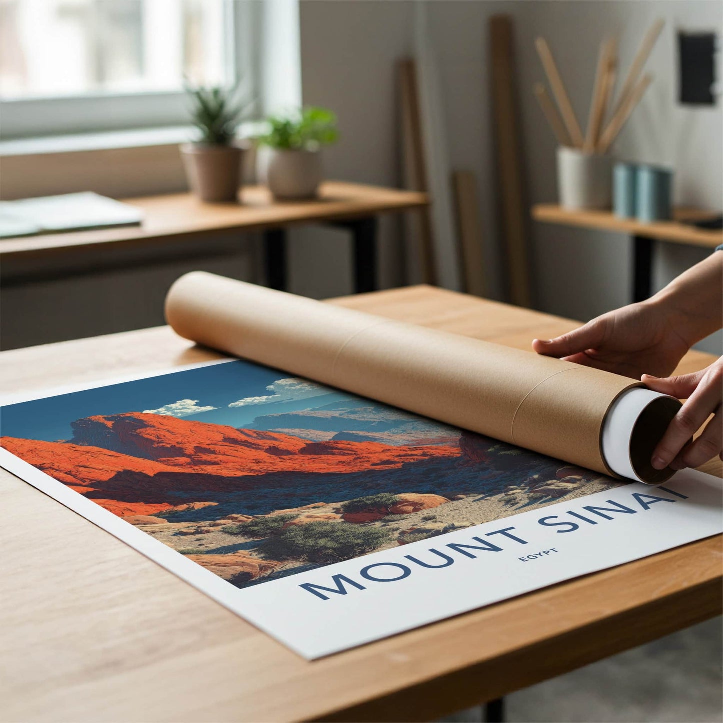 Mount Sinai Poster - Egypt Red Rocks Valley Home Decor