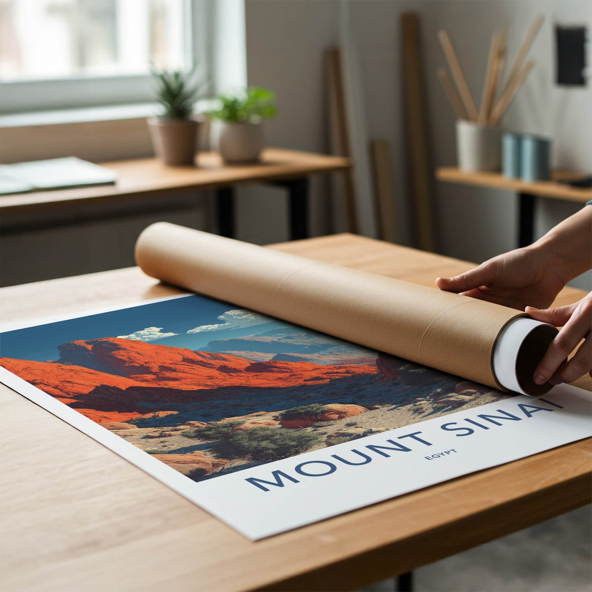 Mount Sinai Poster - Egypt Red Rocks Valley Home Decor