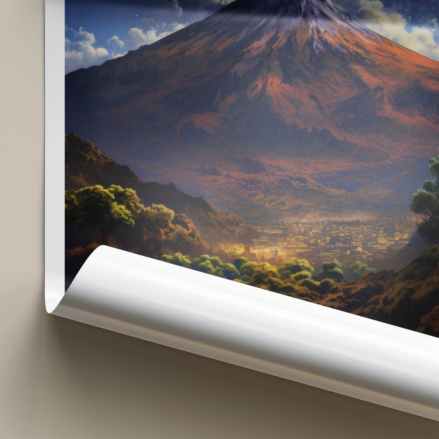 Mount Teide Poster - Spain Framed Print - Starry Night Volcano Lounge Decor