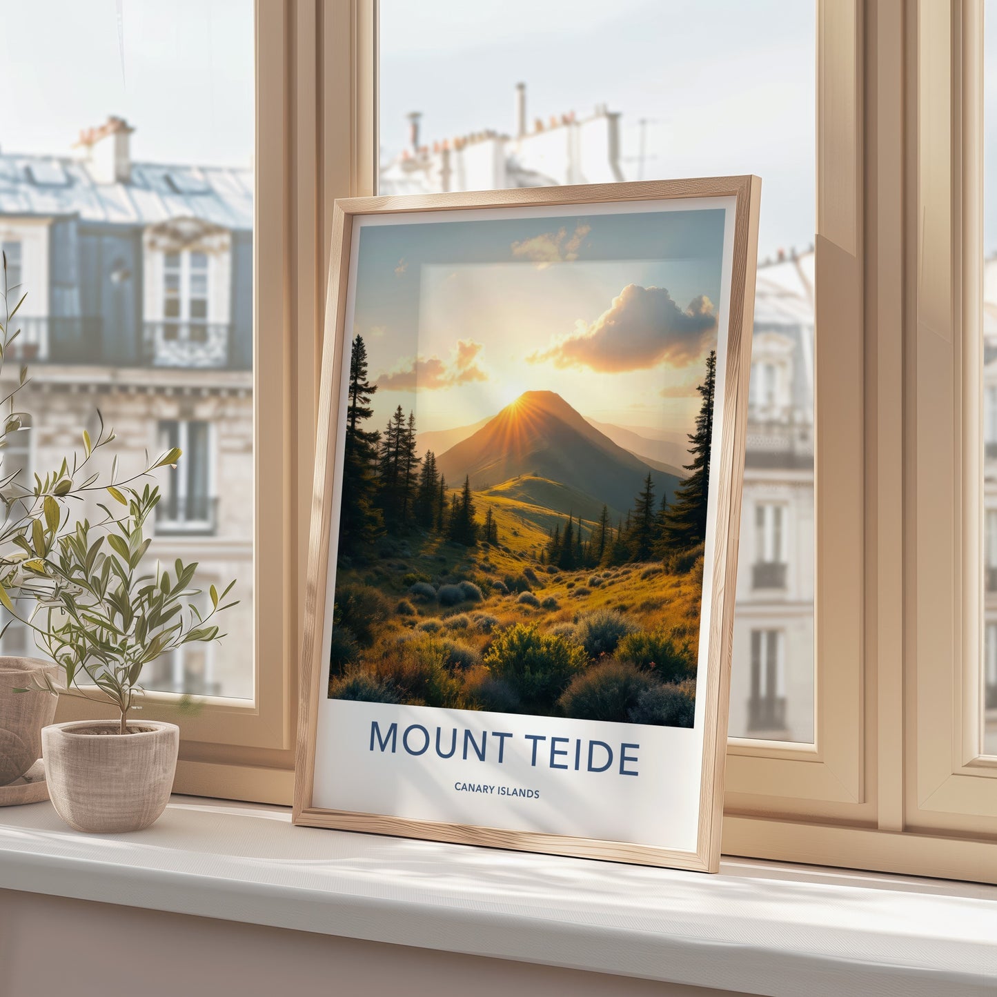 Mount Teide Poster - Spain Travel Art - Golden Hour Mountain Home Decor