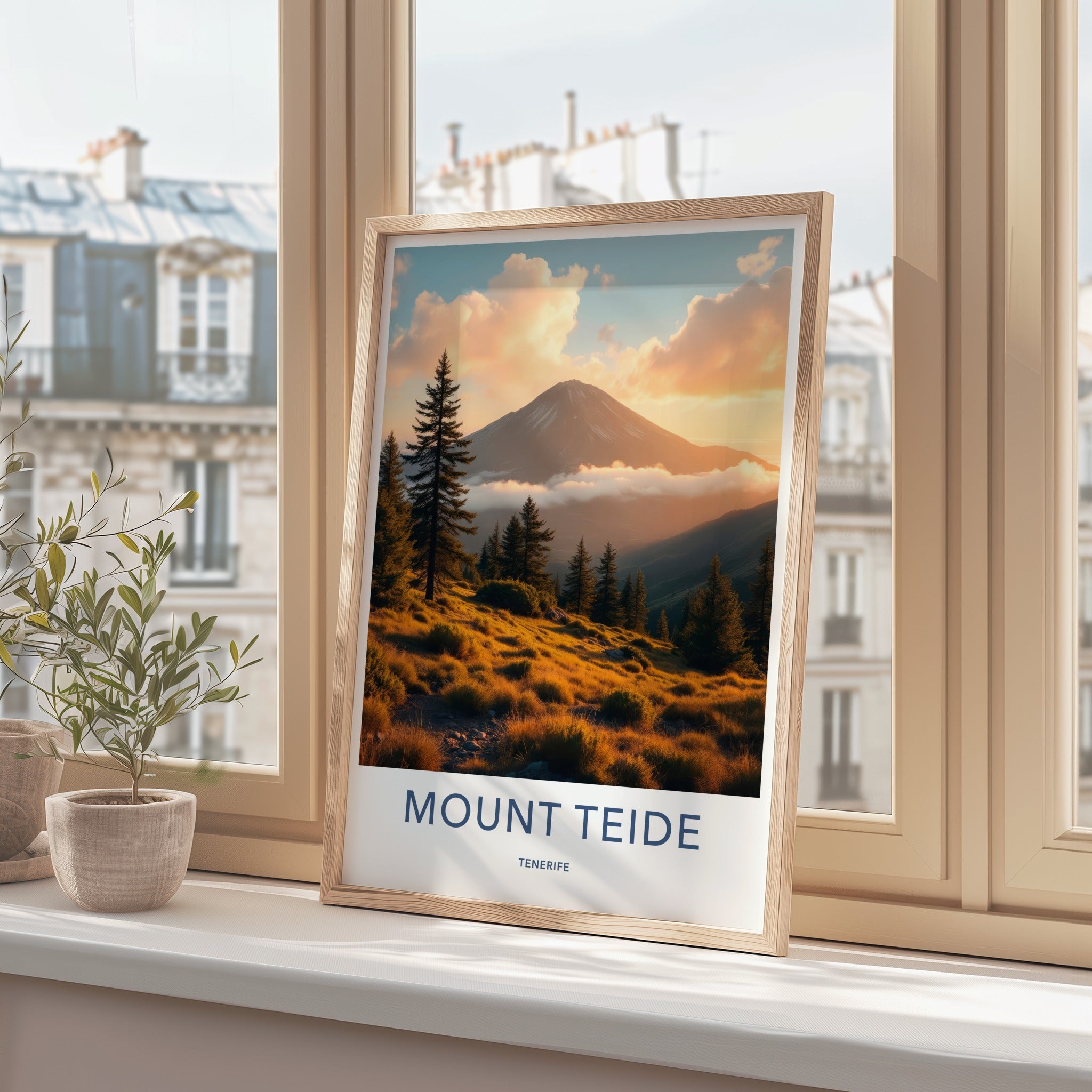 Mount Teide Poster - Spain Travel Art - Golden Hour Volcano Wall Decor