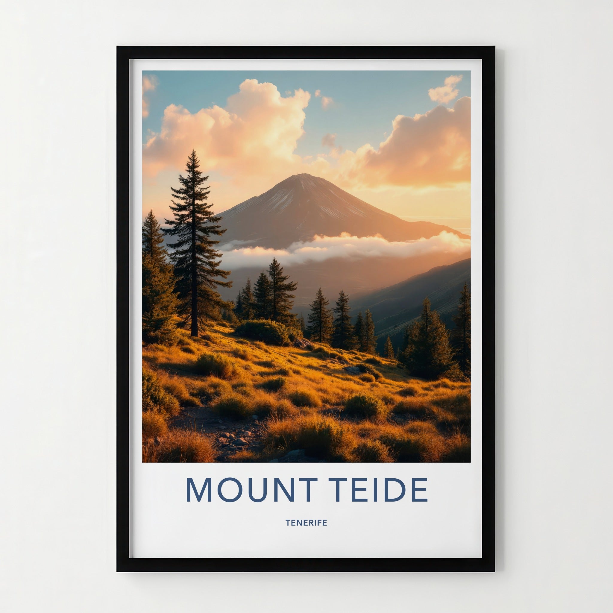 Mount Teide Poster - Spain Travel Art - Golden Hour Volcano Wall Decor