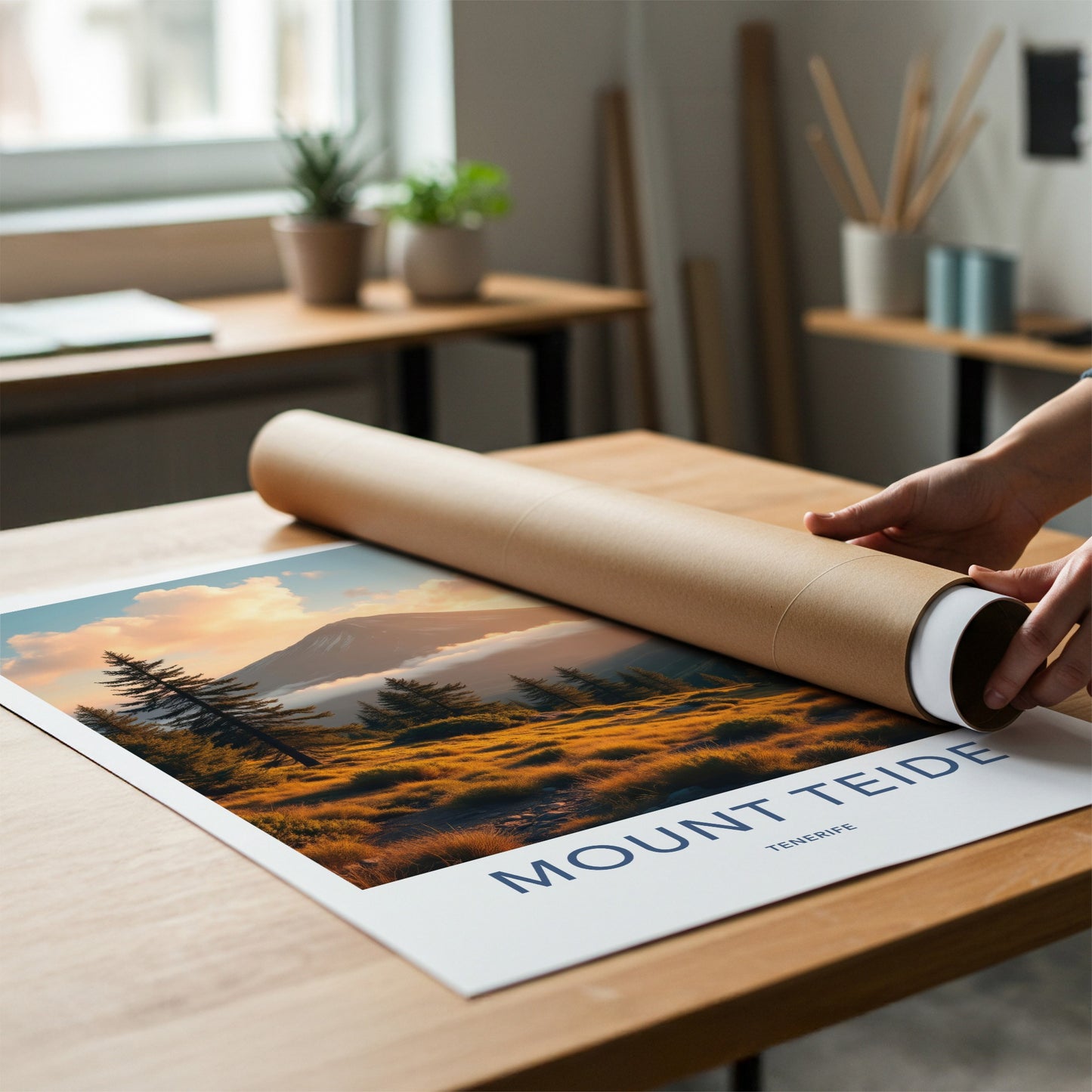 Mount Teide Poster - Spain Travel Art - Golden Hour Volcano Wall Decor