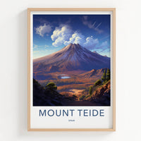Mount Teide Poster - Spain Travel Art - Volcanic Valley Lake Home Decor