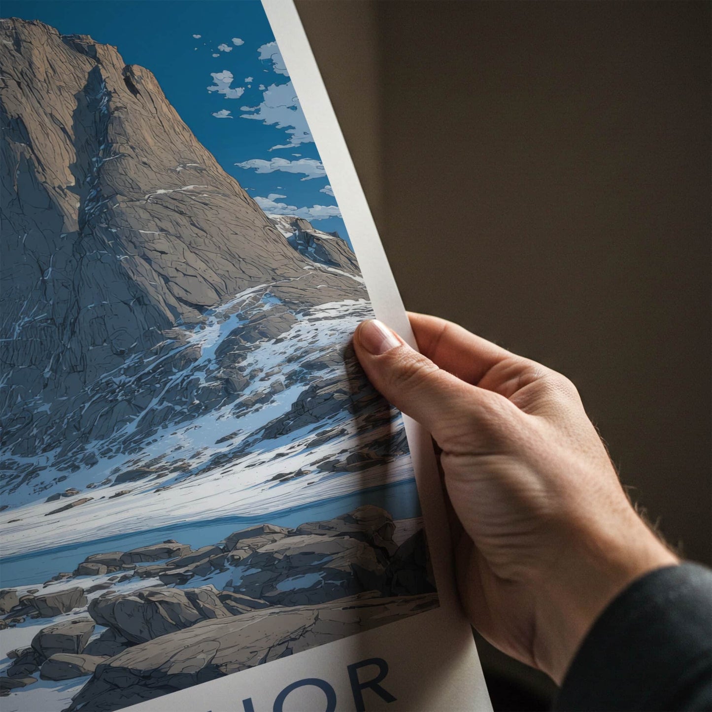 Mount Thor Poster - Canada Travel Art - Icy River Valley Home Art