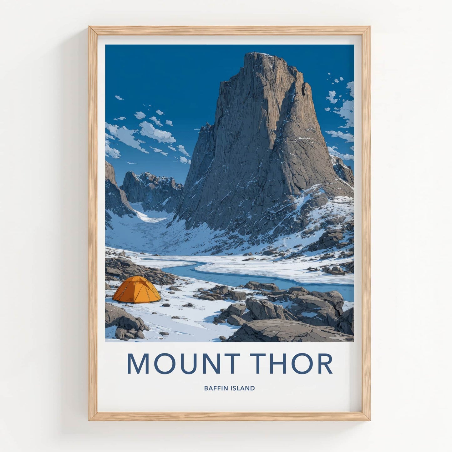 Mount Thor Poster - Canada Travel Art - Icy River Valley Home Art