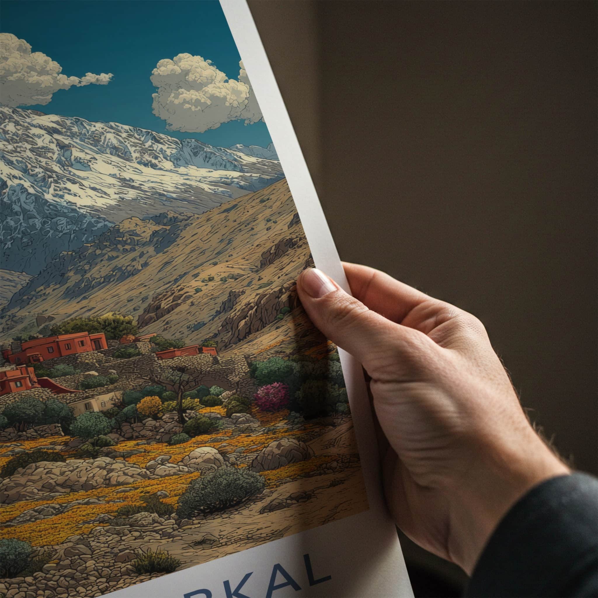 Mount Toubkal Poster - Morocco Travel Print - Snow-Capped Mountain Home Decor