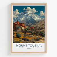 Mount Toubkal Poster - Morocco Travel Print - Snow-Capped Mountain Home Decor