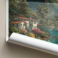 Mount Vaea Poster - Samoa Cliffside Homes - Tropical Village Wall Art