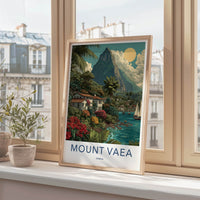 Mount Vaea Poster - Samoa Cliffside Homes - Tropical Village Wall Art