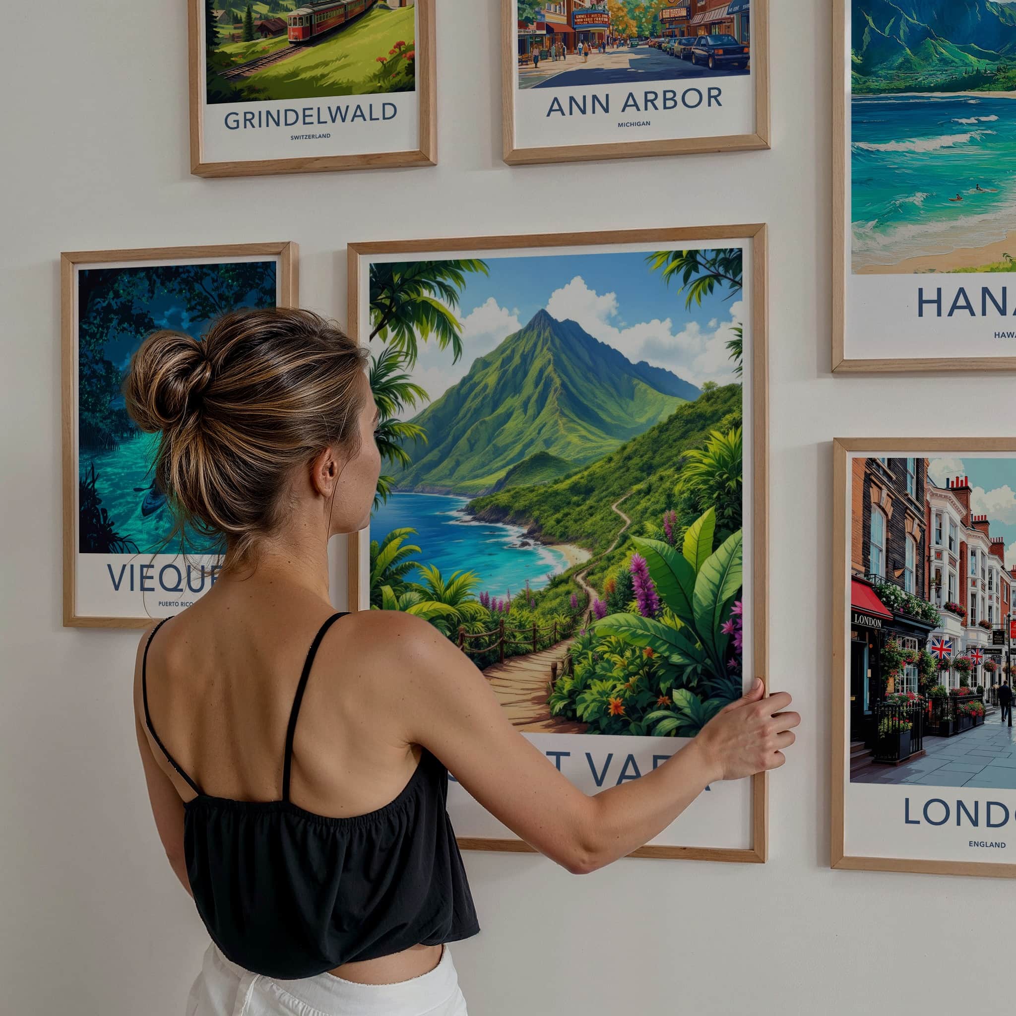 Mount Vaea Poster - Samoa Travel Art - Verdant Seaside Trail Home Decor