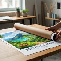 Mount Vaea Poster - Samoa Travel Print - Lush Island Pathway Lounge Decor