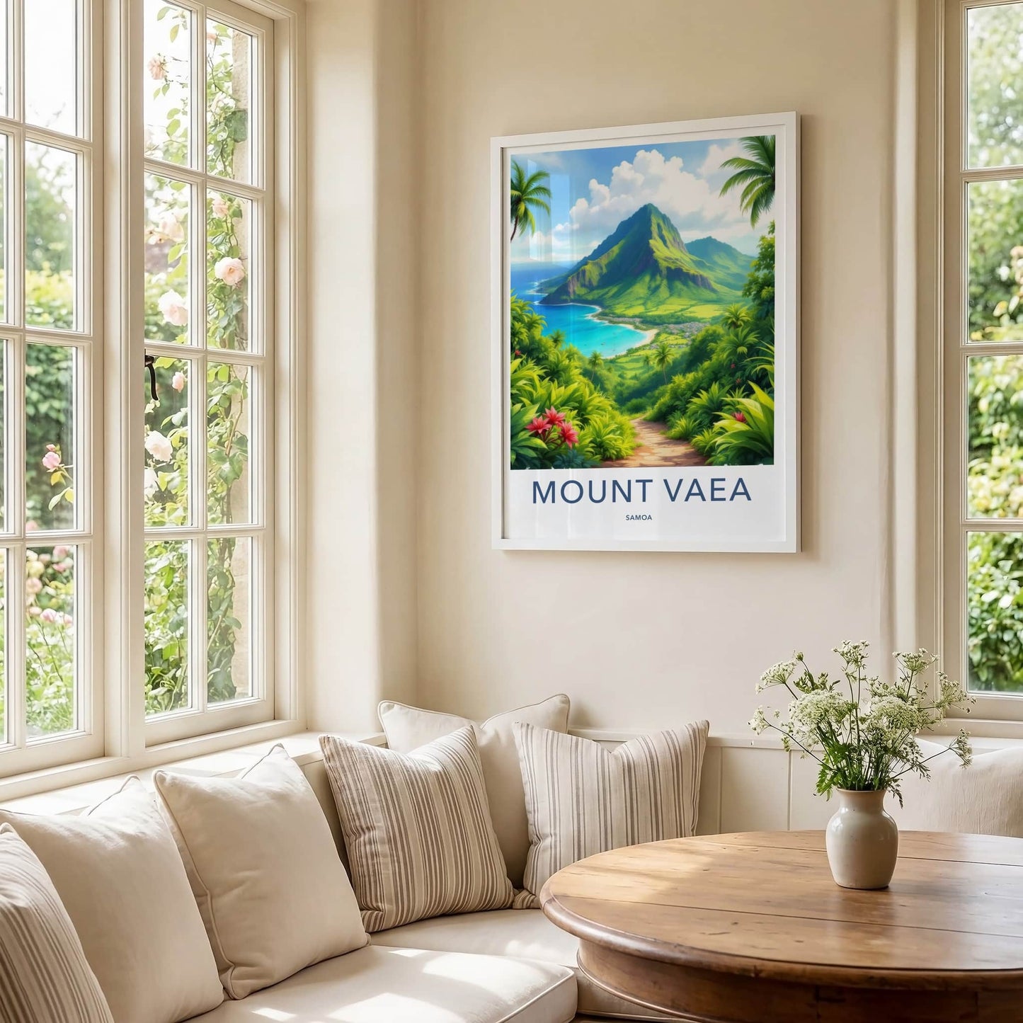 Mount Vaea Poster - Samoa Travel Print - Lush Island Pathway Lounge Decor