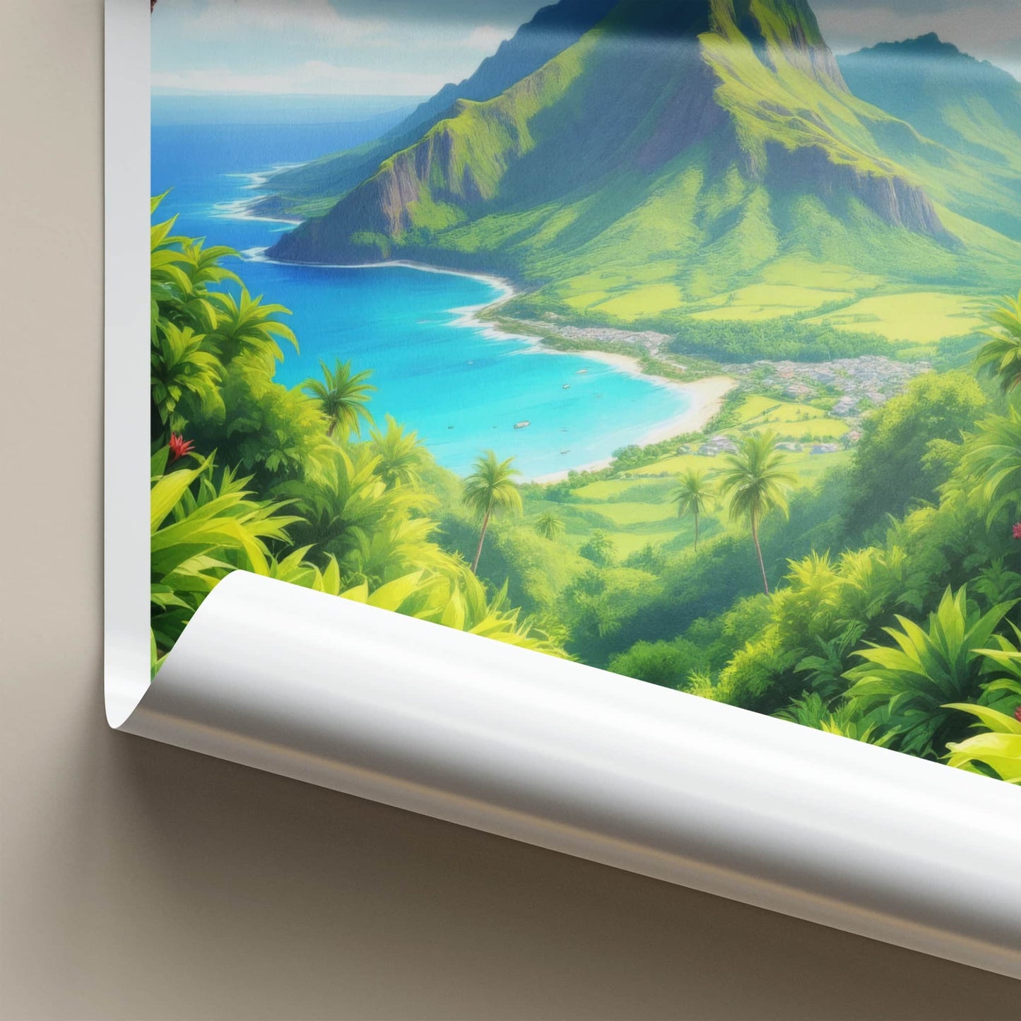 Mount Vaea Poster - Samoa Travel Print - Lush Island Pathway Lounge Decor