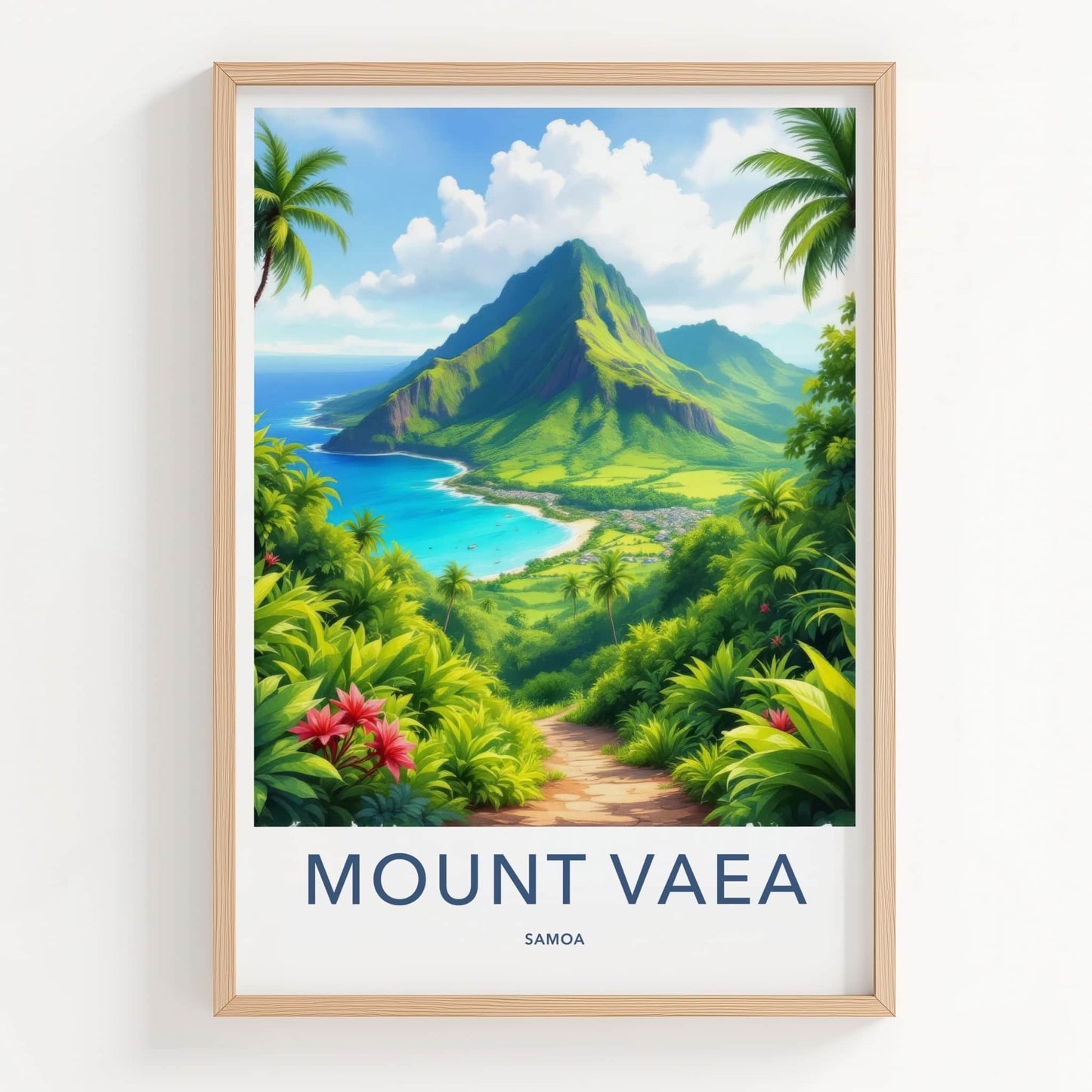 Mount Vaea Poster - Samoa Travel Print - Lush Island Pathway Lounge Decor