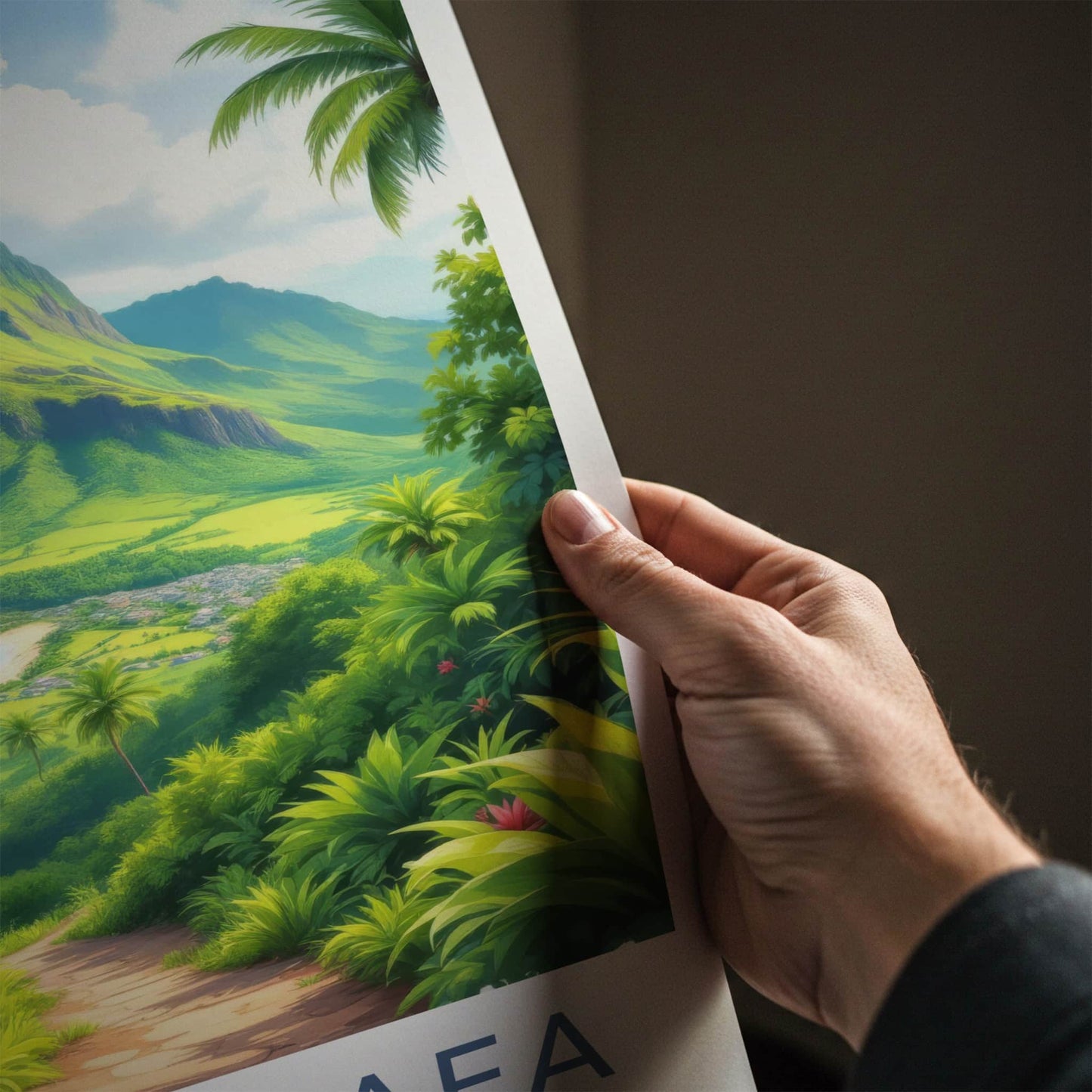 Mount Vaea Poster - Samoa Travel Print - Lush Island Pathway Lounge Decor