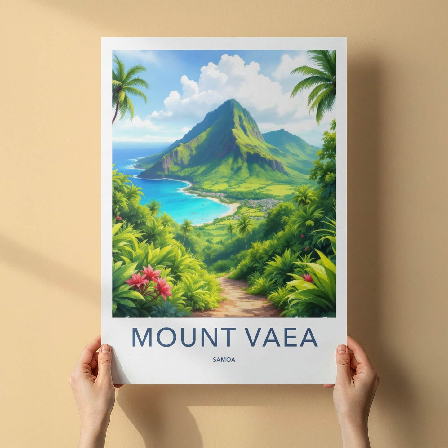 Mount Vaea Poster - Samoa Travel Print - Lush Island Pathway Lounge Decor