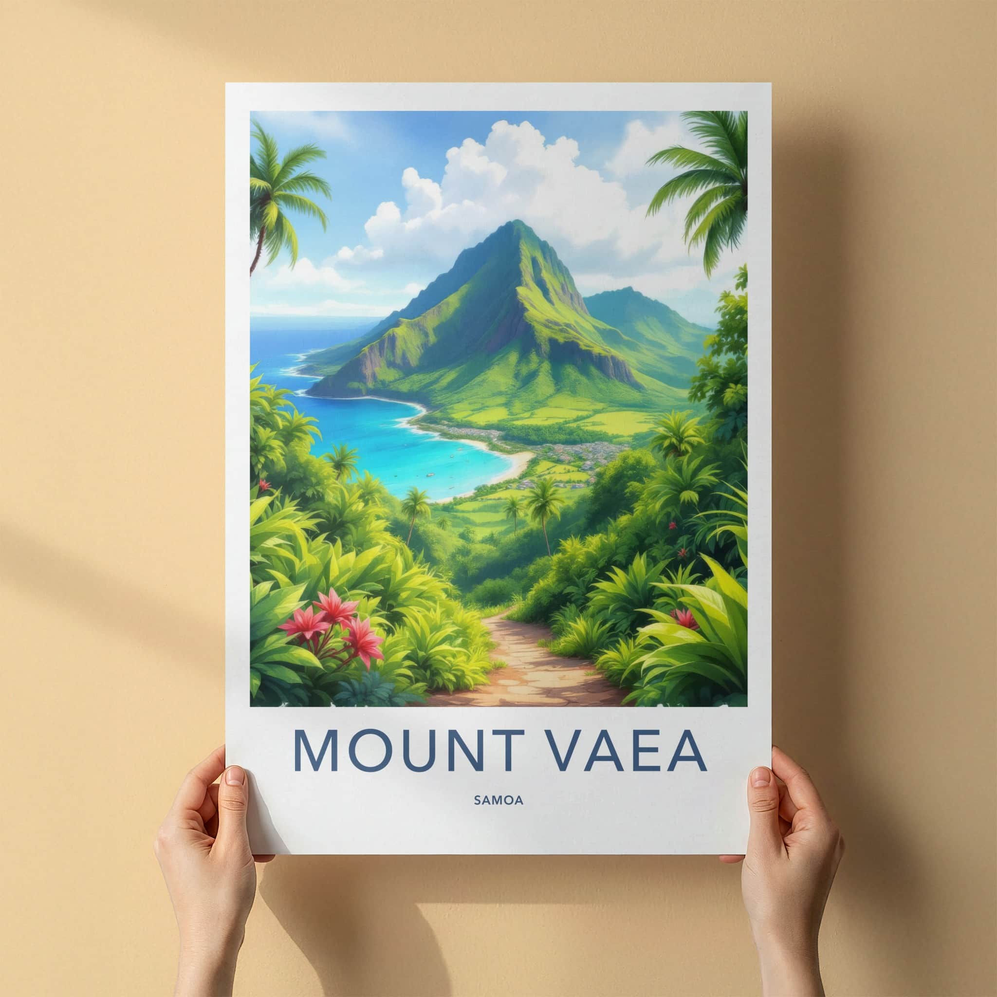 Mount Vaea Poster - Samoa Travel Print - Lush Island Pathway Lounge Decor