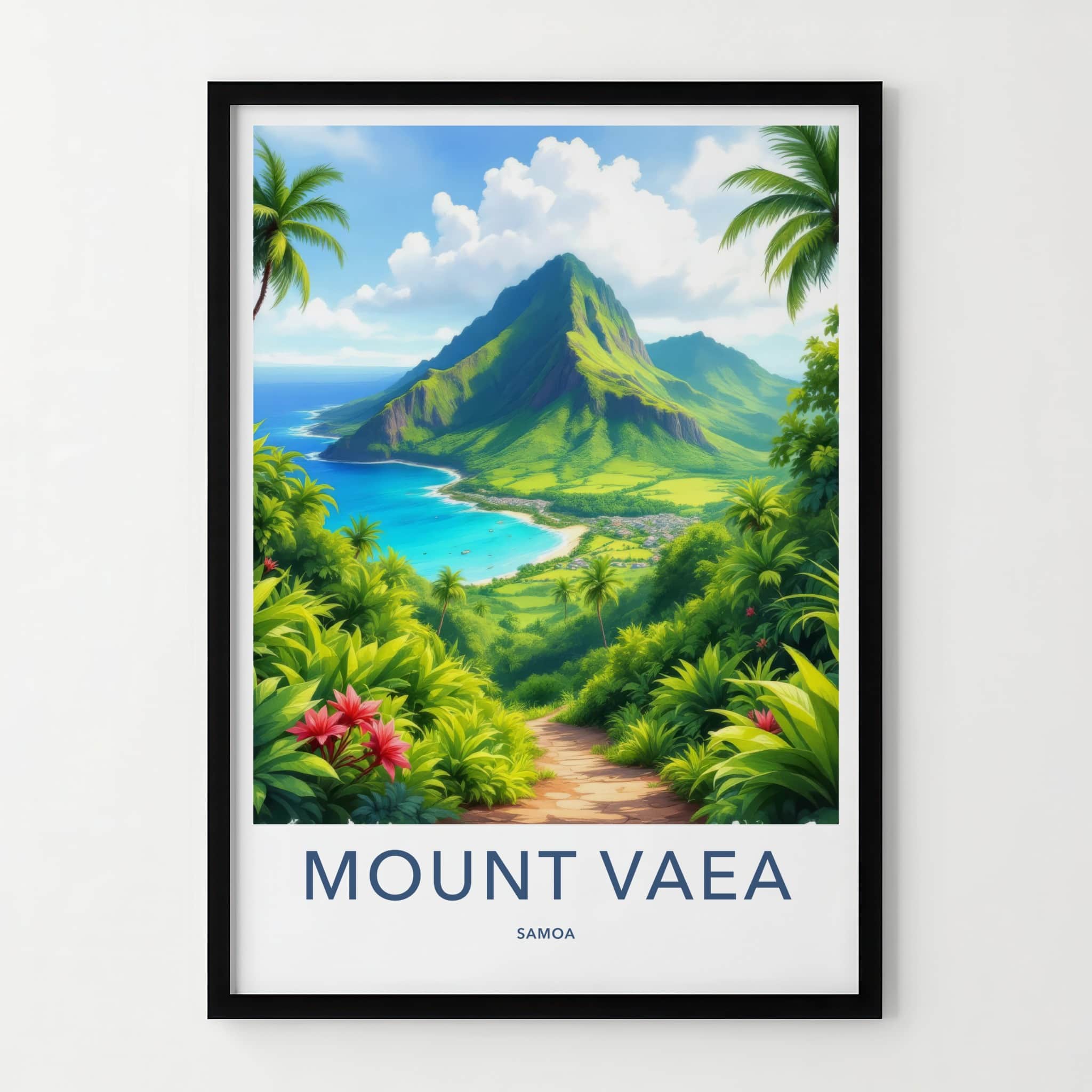 Mount Vaea Poster - Samoa Travel Print - Lush Island Pathway Lounge Decor