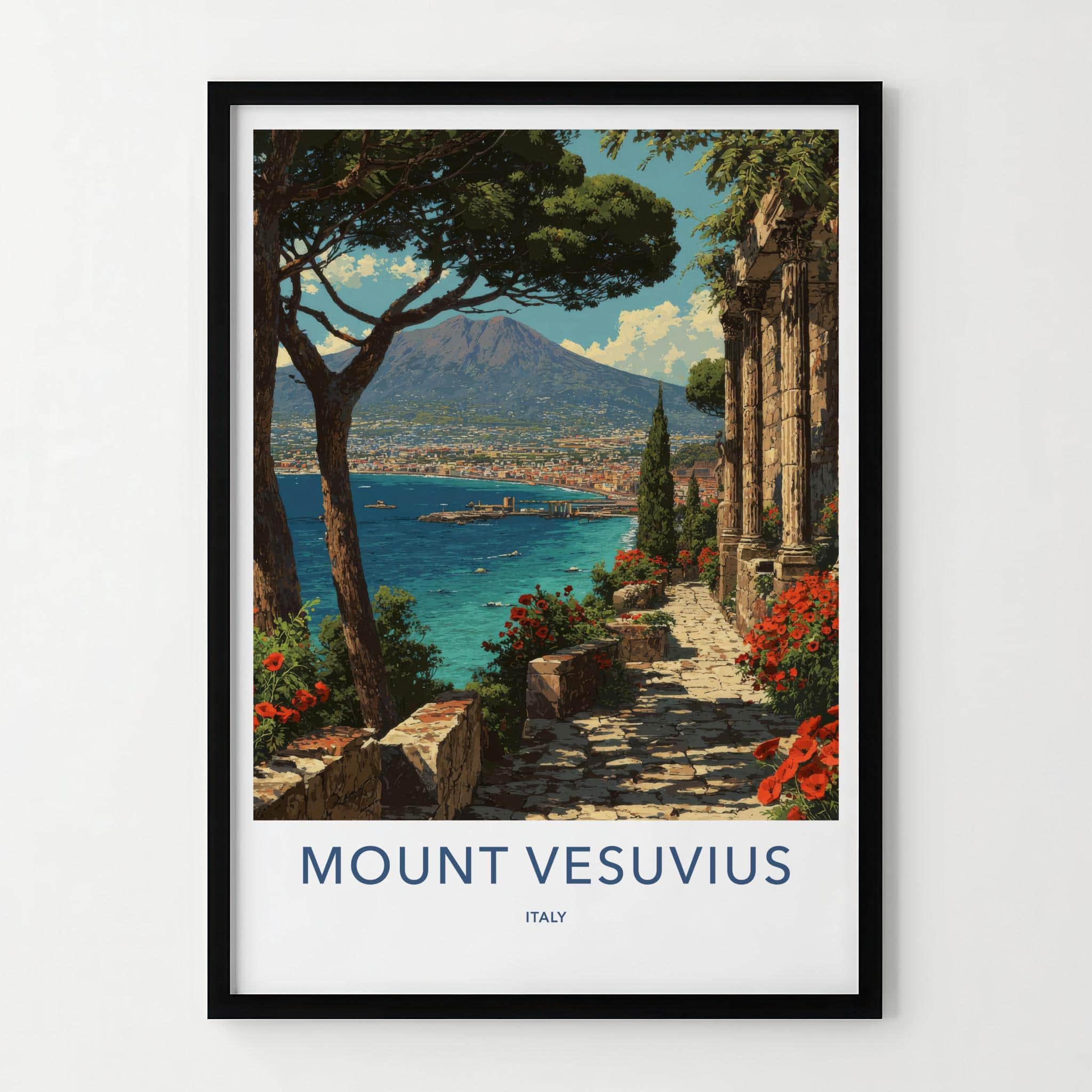Mount Vesuvius Poster - Italy Travel Art - Ancient Ruin Path Home Decor