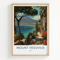 Mount Vesuvius Poster - Italy Travel Art - Ancient Ruin Path Home Decor