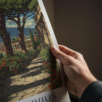 Mount Vesuvius Poster - Italy Travel Art - Vibrant Coastal Path Home Decor