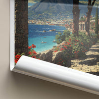 Mount Vesuvius Poster - Italy Travel Art - Vibrant Coastal Path Home Decor